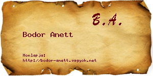 Bodor Anett névjegykártya